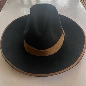 Beaver Brand 5X Genuine Fur Felt Stylish Black and Brown Men's Hat Size 7.5